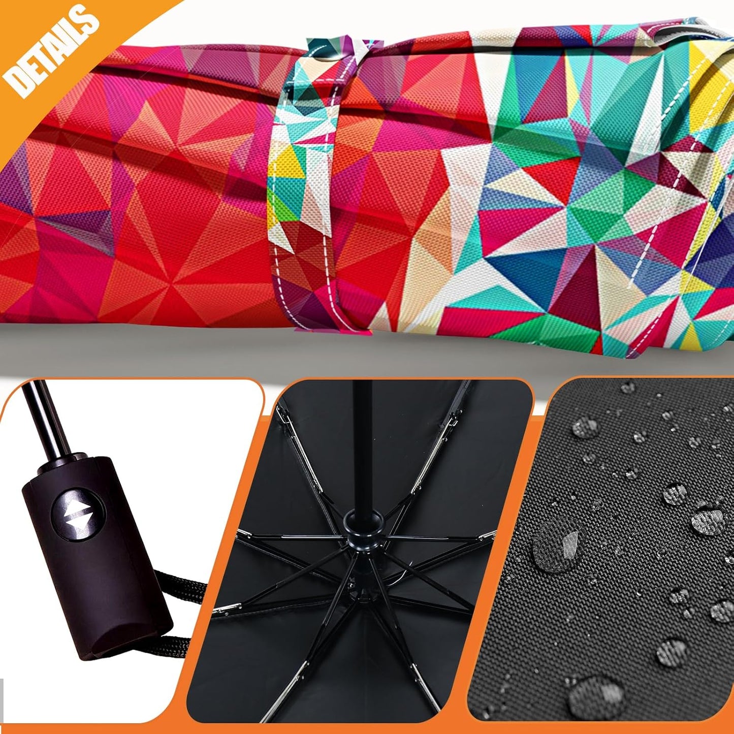 Small Compact Travel Automatic Folding Umbrella for Women, Portable Lightweight, Rain, Wind, UV Sun Shade