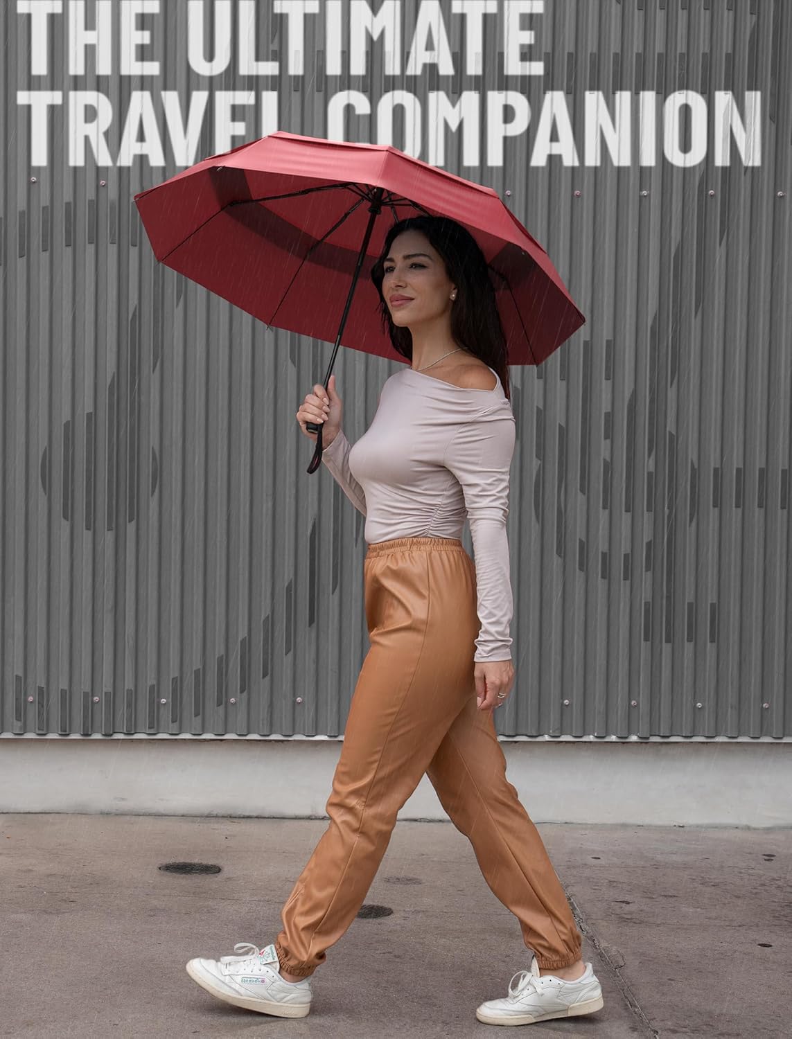 REPEL Windproof Travel Umbrella - Compact & Withstands Winds up to 85MPH , Strongest Premium Auto Folding Umbrella for Rain and Sun - Durable, Light & Portable for Women & Men , Fits Backpack & Cars