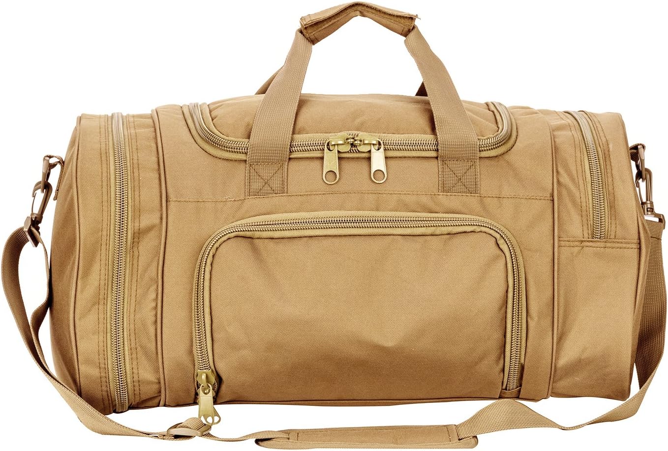 Gym Duffel Bag for Men Sports Duffel Bag with Shoe Compartment (TAN-Model A)