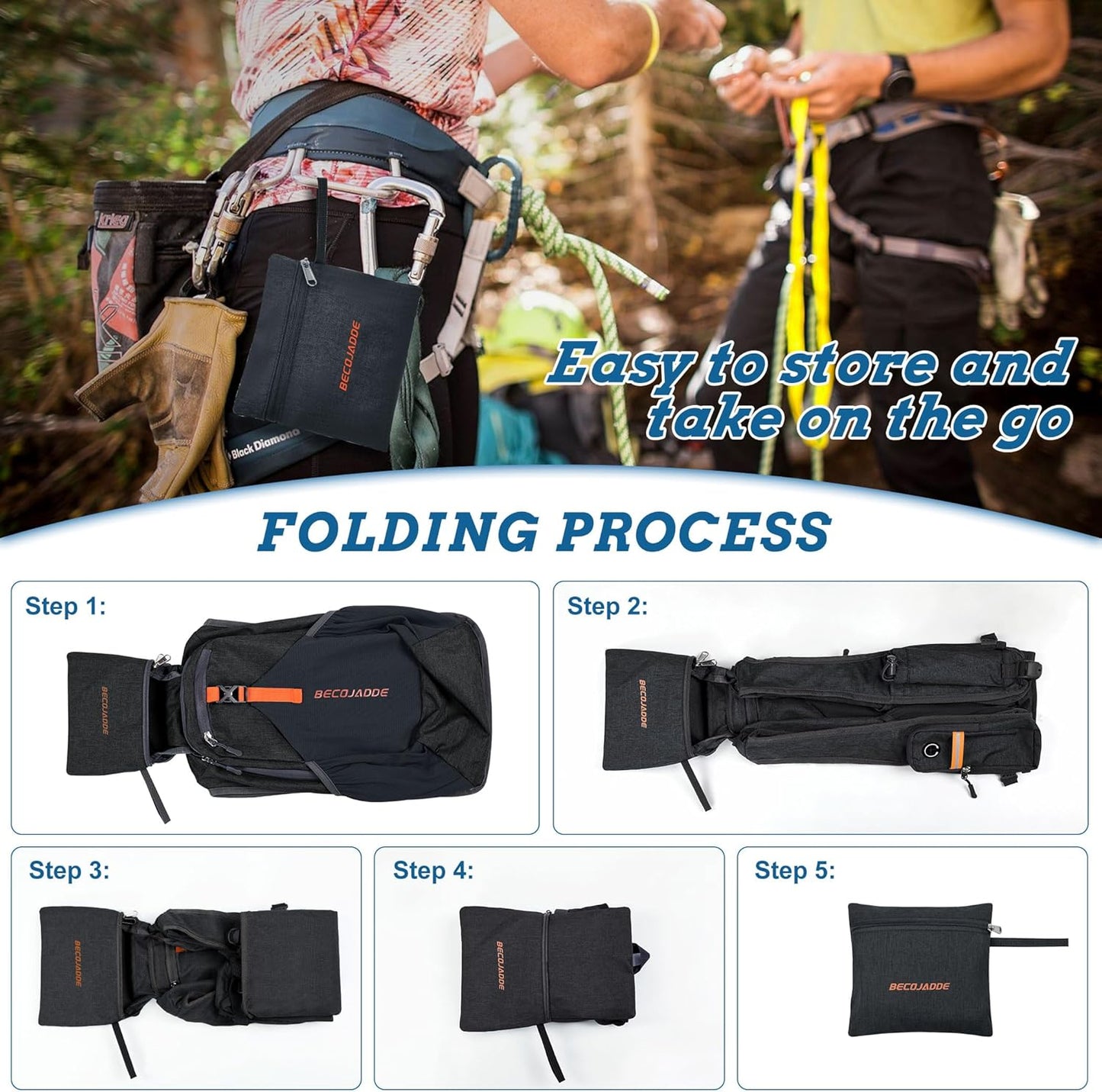 15L Small Hiking Backpack for Men Women Foldable Packable Back Pack Ultralight Hiking Daypack for Travel Camping Outdoor, Black