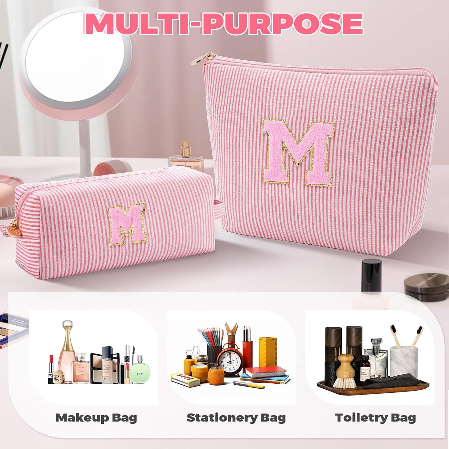 Mothers Day Gifts for Mom,Mum Gifts from Daughter,Birthday Gifts for Wife Sister Her,Mother in Law Gift,Mama Gifts Idea,Makeup Bag Set Cosmetic Bag - Peach,M