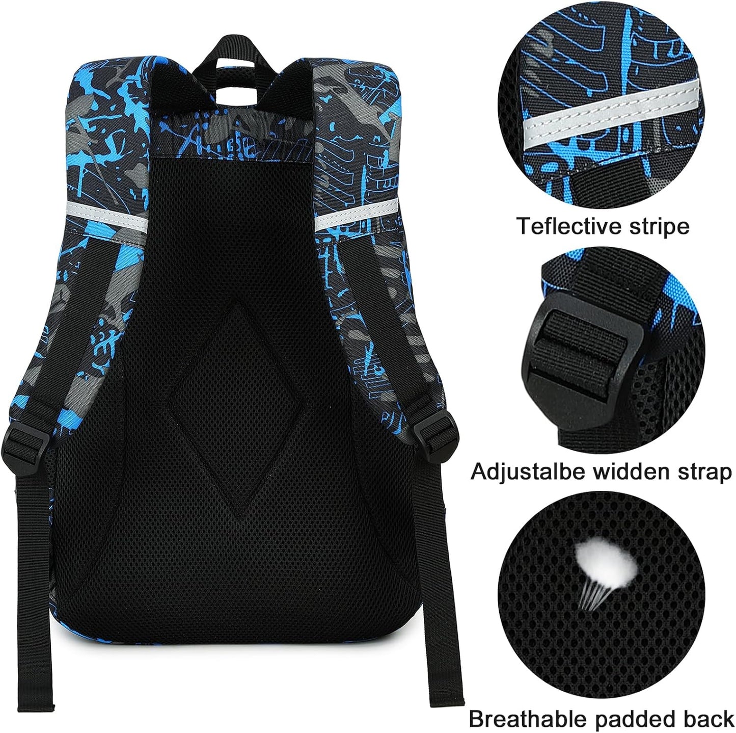 LEDAOU School Backpack for Boys Girls Kids Bookbag Elementary Primary Middle School Bag Travel Back Pack for Ages 6-14