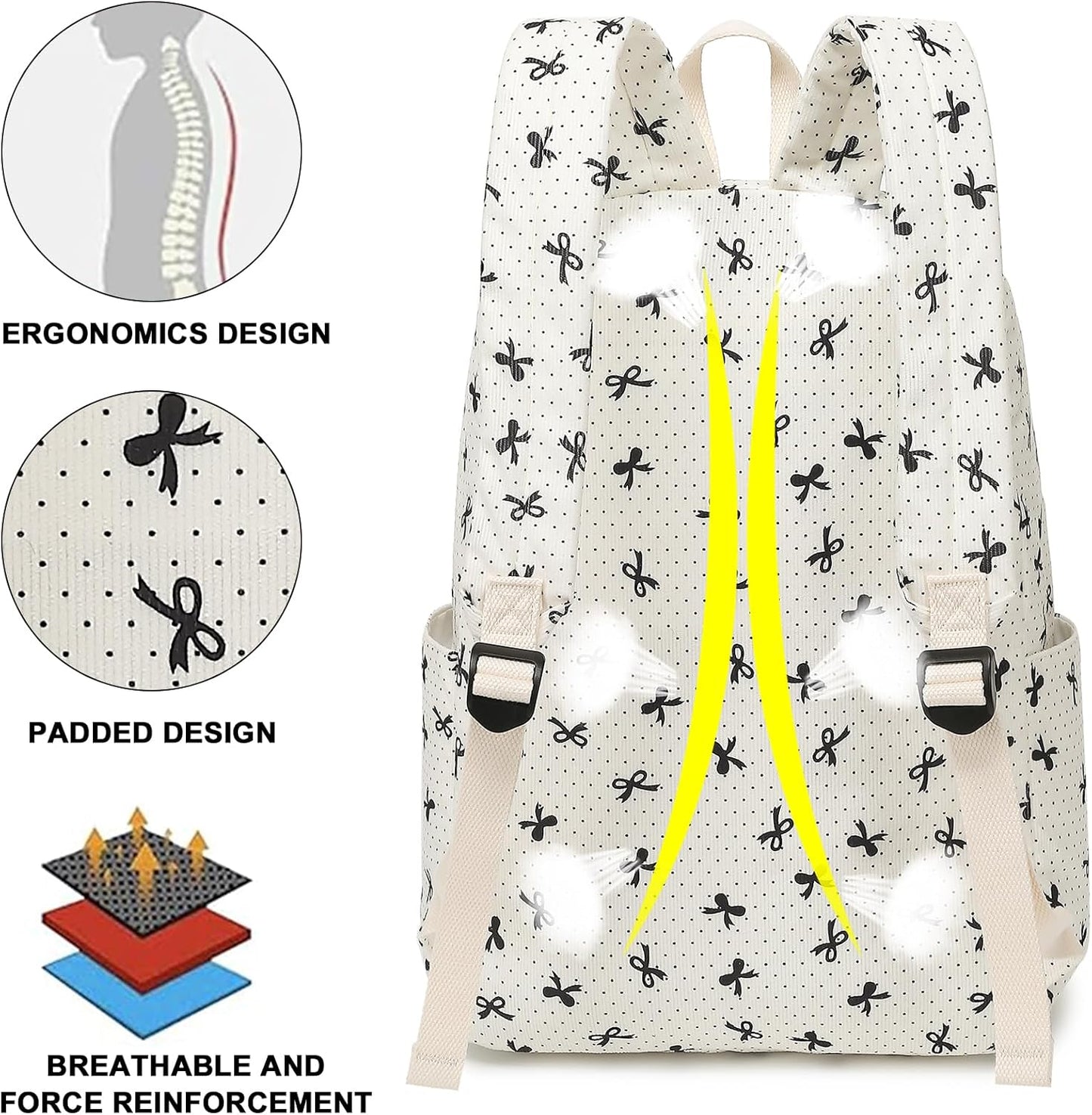 LEDAOU School Backpack Teen Girls Lightweight Bookbag Elementary Middle School Backpacks College Laptop Bag Travel Daypack