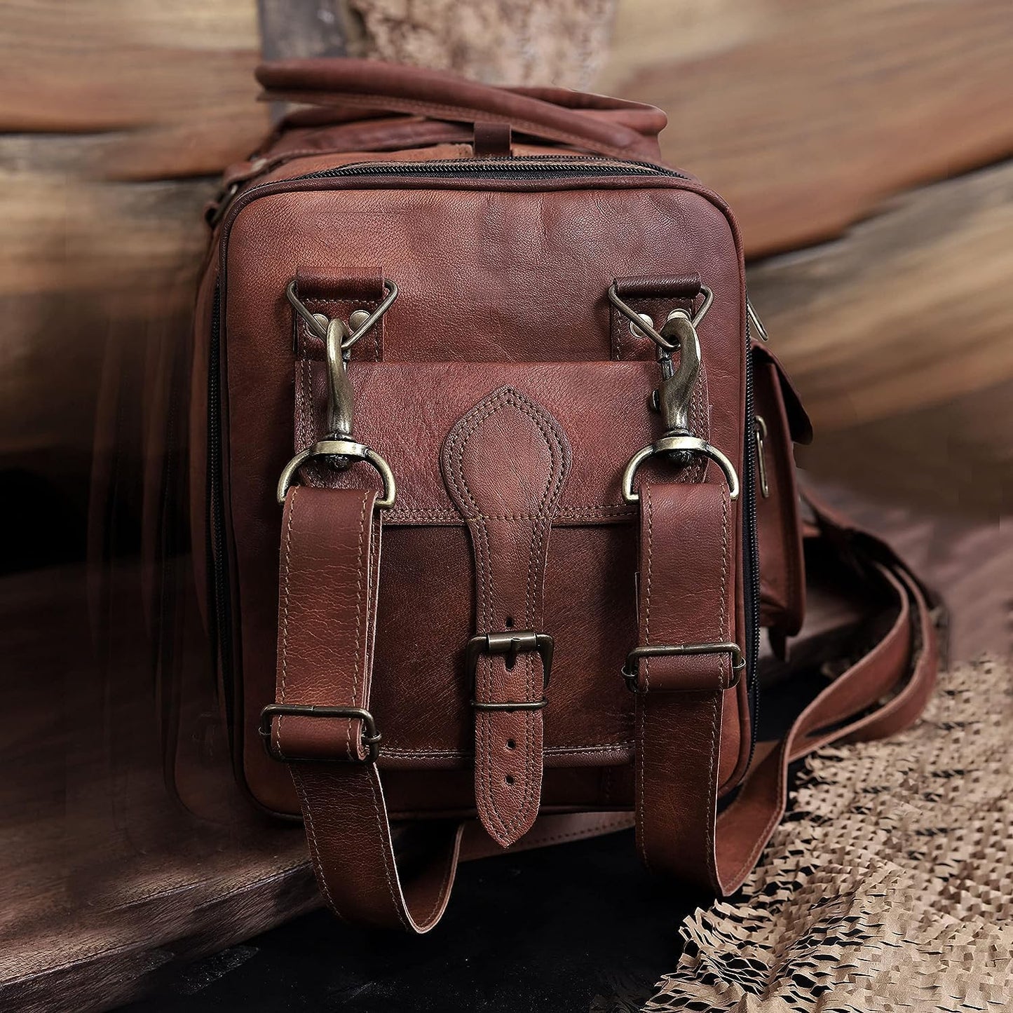 Leather Handmade Vintage Travel Luggage 32 Inch Leather Duffle Bag for Men and Women Gym Sports Bags Weekender Travel Overnight Carry On Duffel Bag Gift For Men (34 inch)