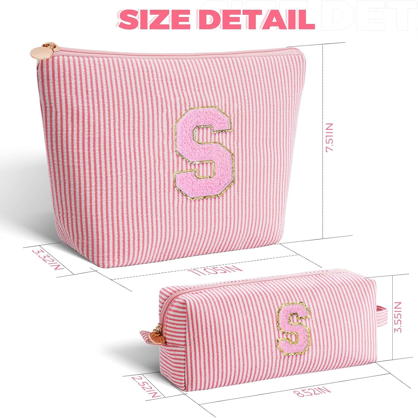 Gifts for Girls Teens Kids - Birthday Gift for Daughter Sister Her,Travel Essentials,Teen Girl Essentials,Cute Trendy Stuff Makeup Bag Set Cosmetic Bag - Peach,S