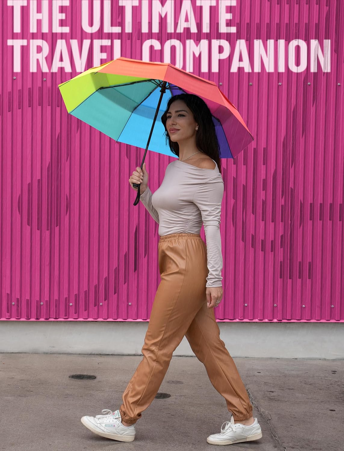 REPEL Windproof Travel Umbrella - Compact & Withstands Winds up to 85MPH , Strongest Premium Auto Folding Umbrella for Rain and Sun - Durable, Light & Portable for Women & Men , Fits Backpack & Cars