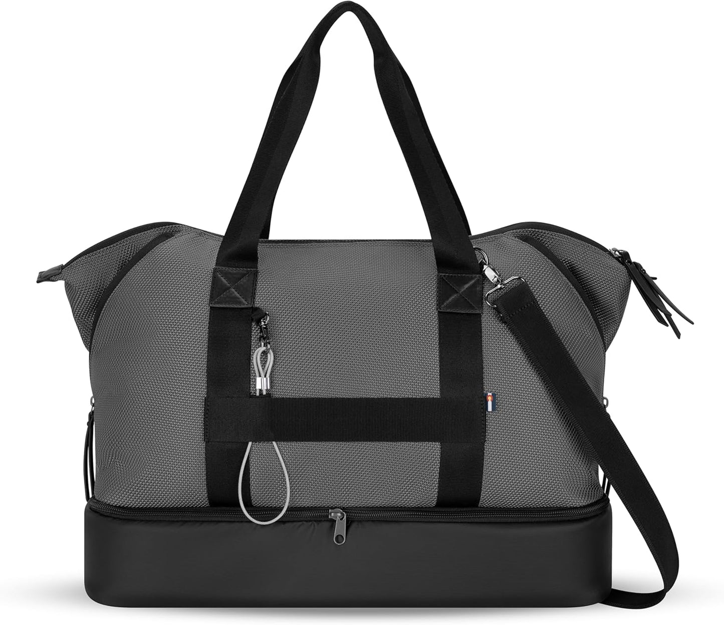 Sherpani Boston, Anti-Theft Weekender Bags,Travel Duffel Bag for Women, Carry On Tote Bag with Removable Shoe Bottom Compartment, Metal Hardware