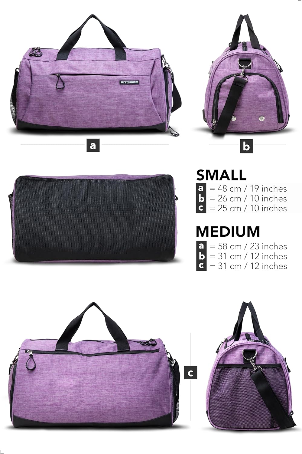 Fitgriff® Gym Bag for Men & Women with Shoe & Wet Compartment - Duffle Bag for Travel, Sports, Fitness & Workout