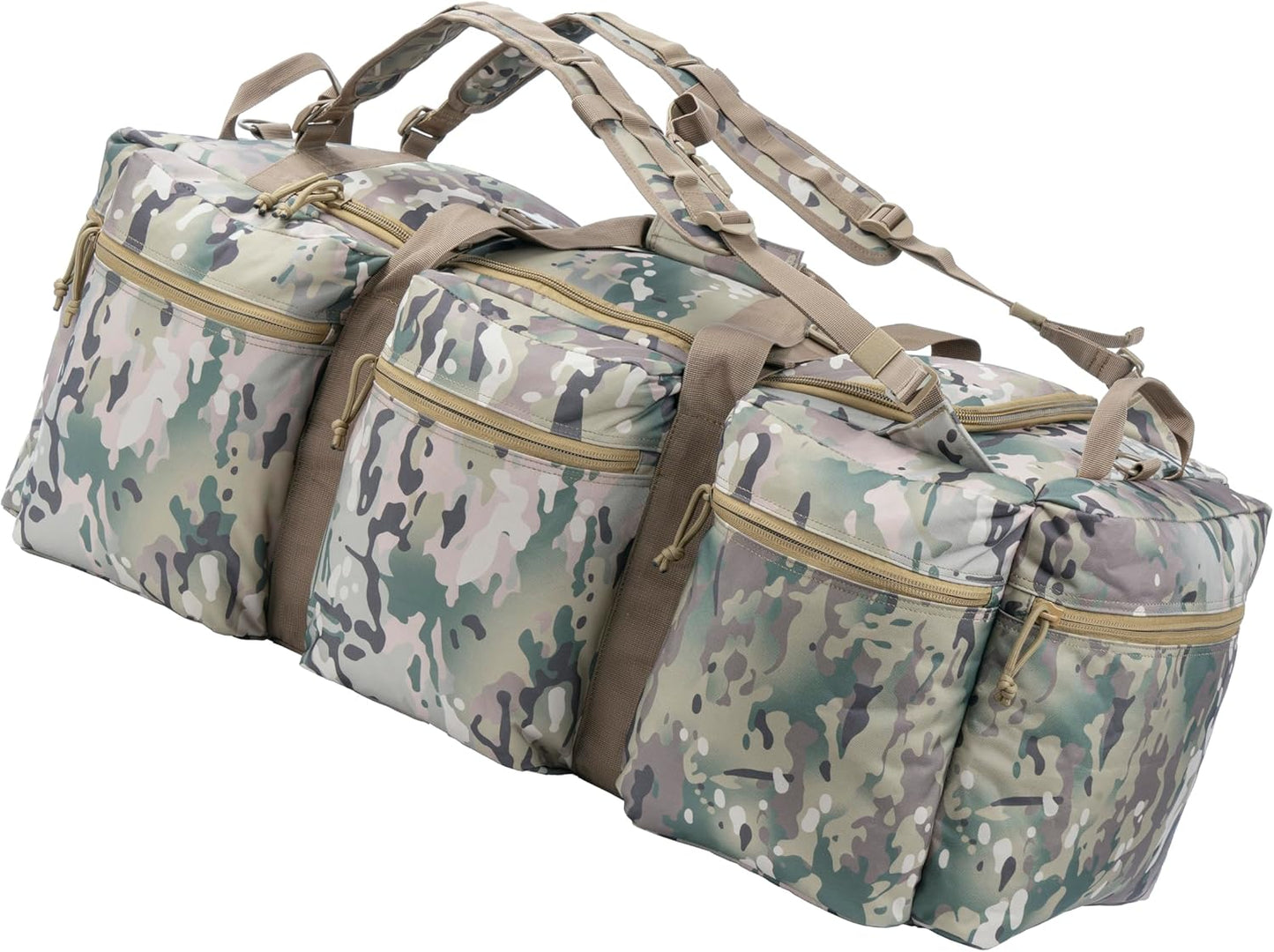 100L Large Military Duffle Bag Deployment Duffel Bag Sports Equipment Travel Luggage Bag with Detachable Backpack Straps…