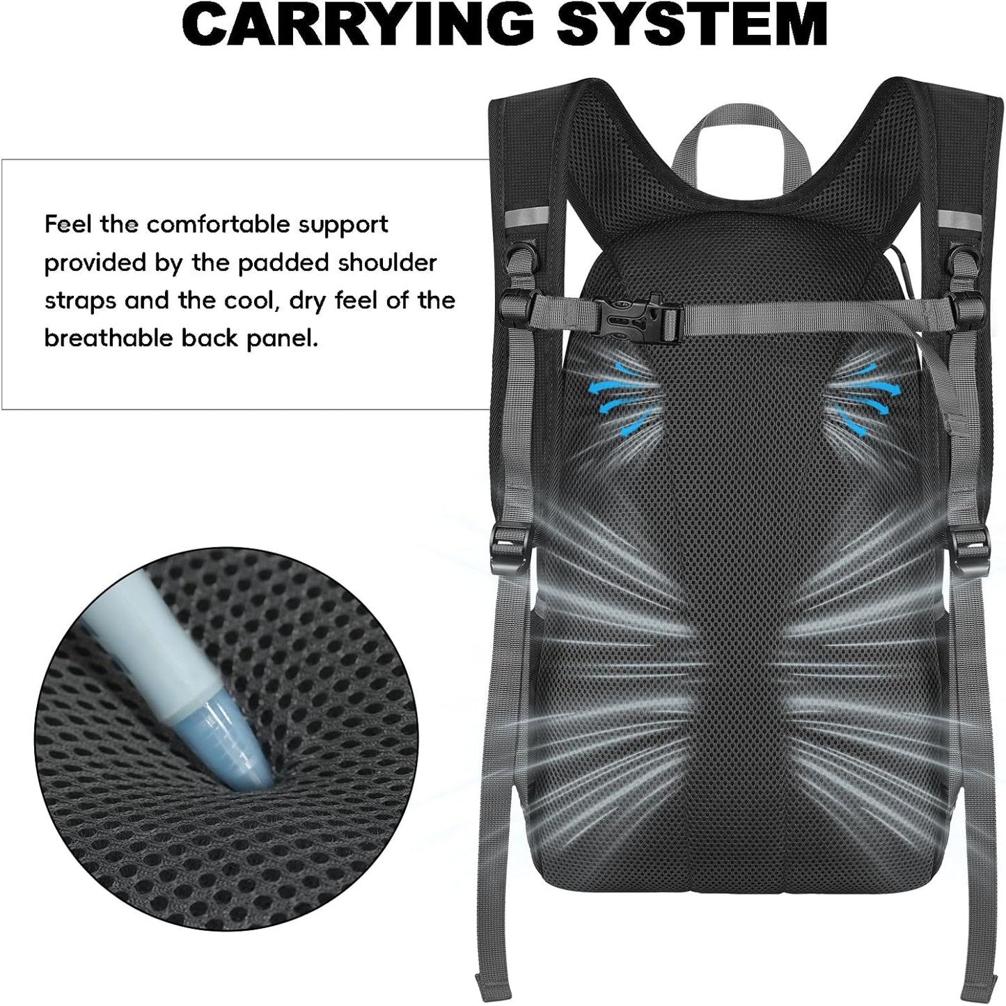 Seektop 20L Foldable Waterproof Hiking Backpack, Ultralight Small Lightweight Daypack Packable Backpack for Men Woman