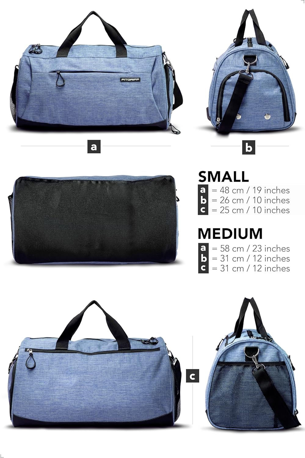 Fitgriff® Gym Bag for Men & Women with Shoe & Wet Compartment - Duffle Bag for Travel, Sports, Fitness & Workout