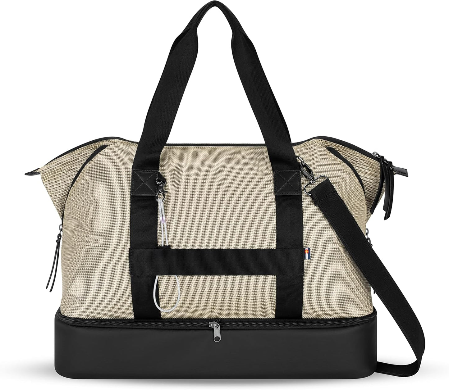 Sherpani Boston, Anti-Theft Weekender Bags,Travel Duffel Bag for Women, Carry On Tote Bag with Removable Shoe Bottom Compartment, Metal Hardware