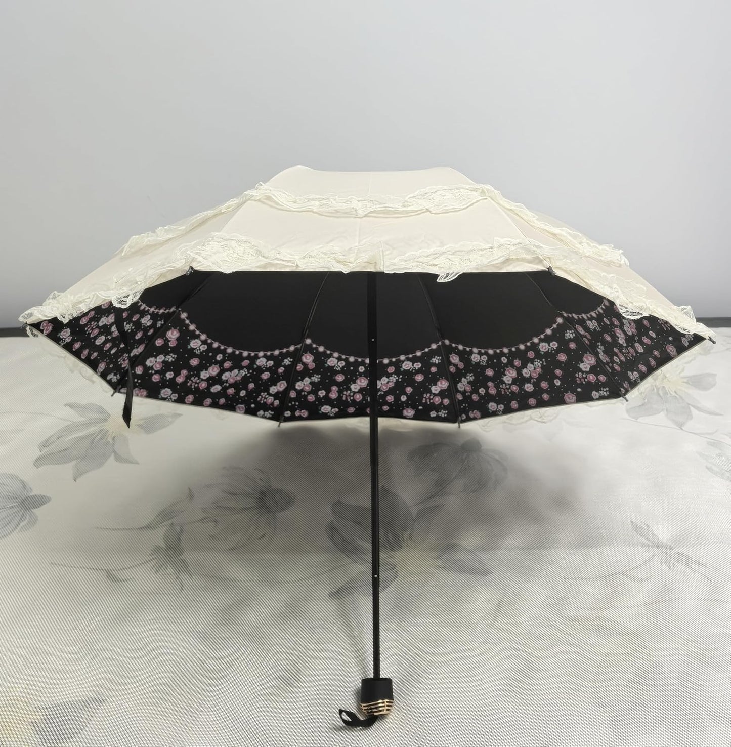 Vintage Lace Parasol Gothic Lolita Umbrella UV Sun Protection Witch Cosplay Photoshoot Props Party Decoration