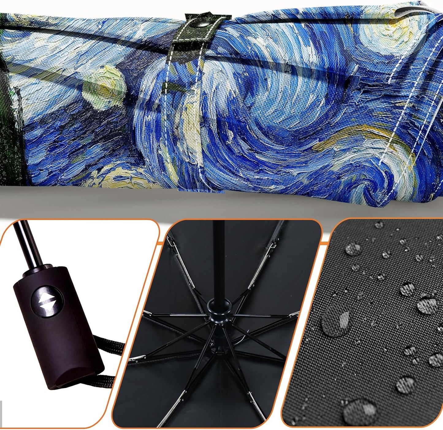 Small Compact Travel Automatic Folding Umbrella for Women, Portable Lightweight, Rain, Wind, UV Sun Shade