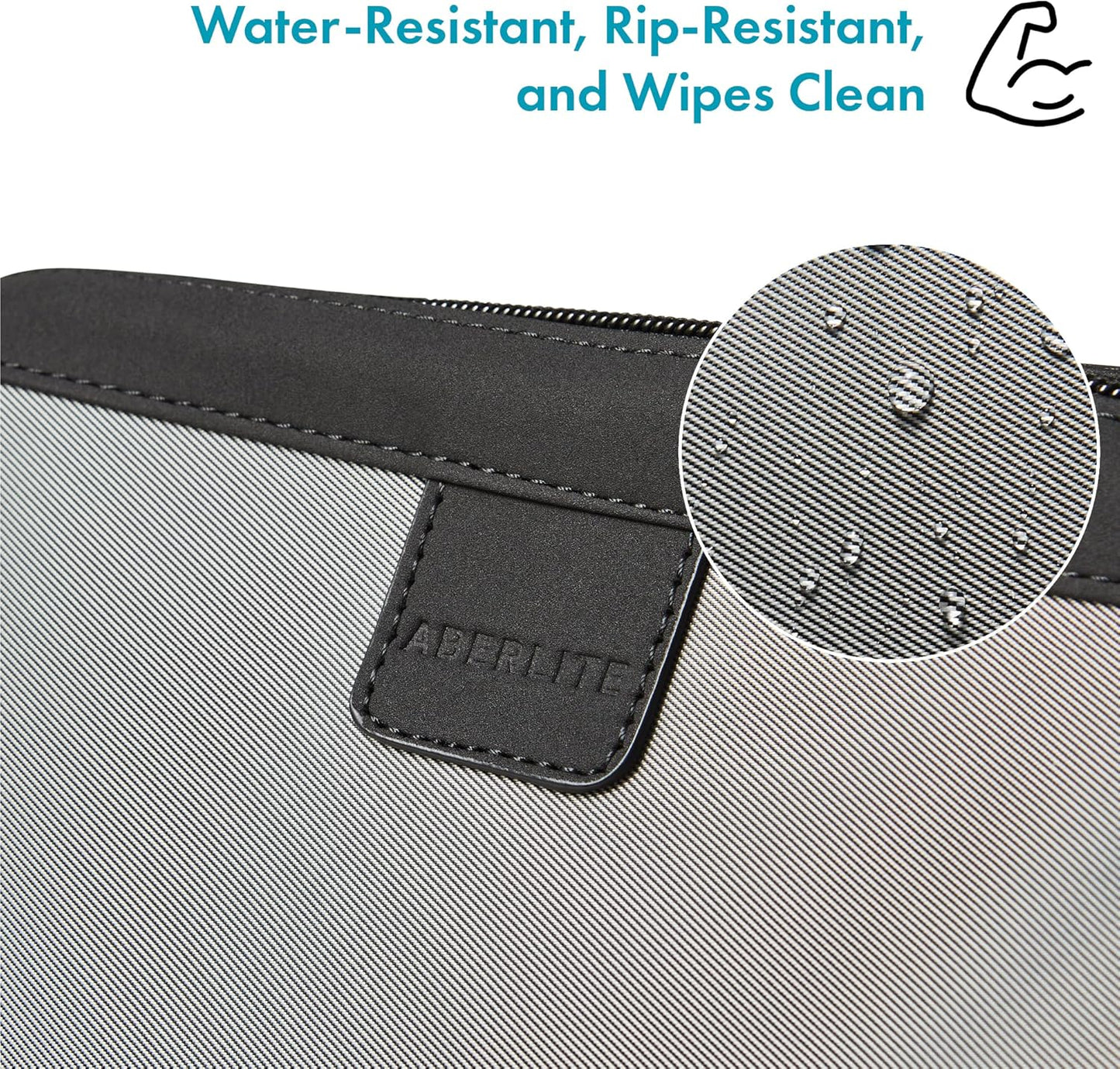 Aberlite Traveler Toiletry Bag for Men - Water Resistant Traveling Dopp Kit - Travel Pouches Organizer - Travel Bathroom Bag (Grey) (Medium Size - 5.3 Liters)