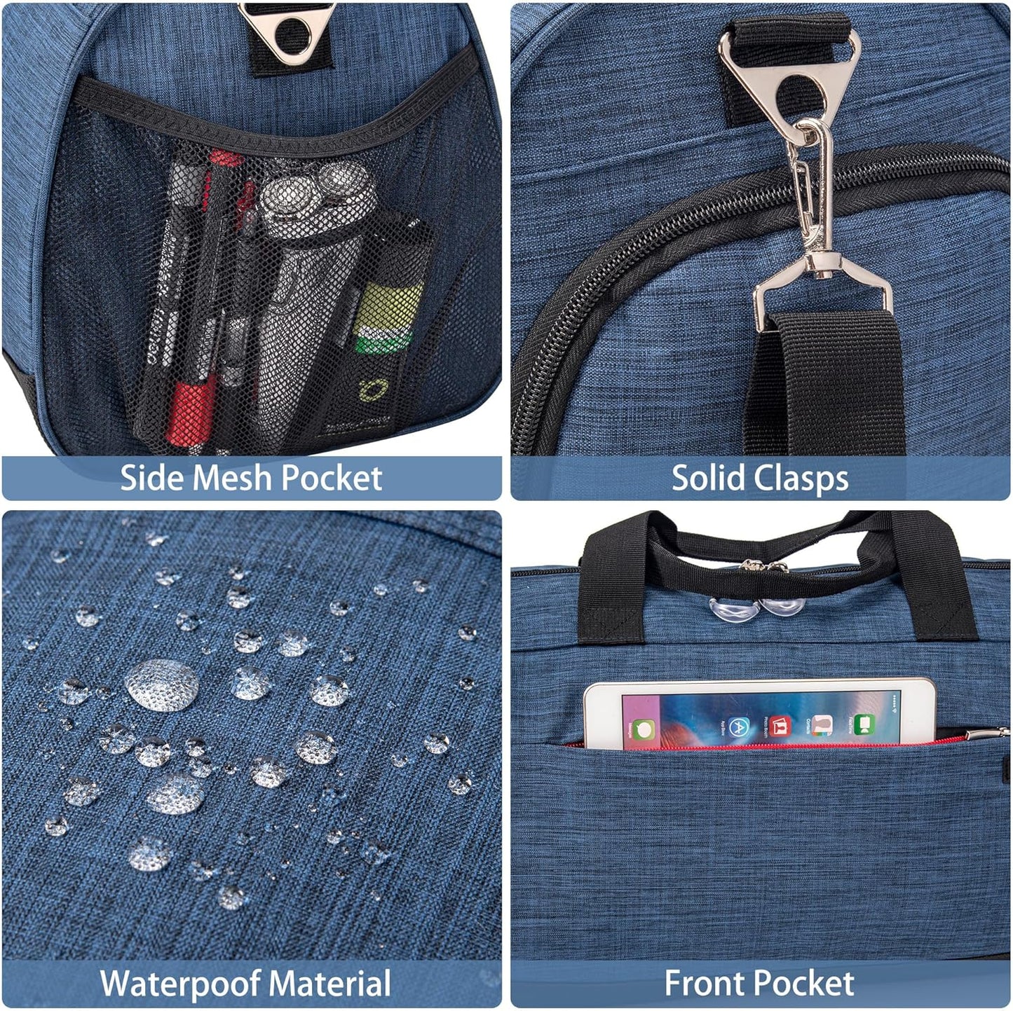 Kuston Sports Gym Bag with Shoes Compartment, Trolley Sleeve and Wet Pocket Gym Duffel Bag Overnight Bag-Upgraded