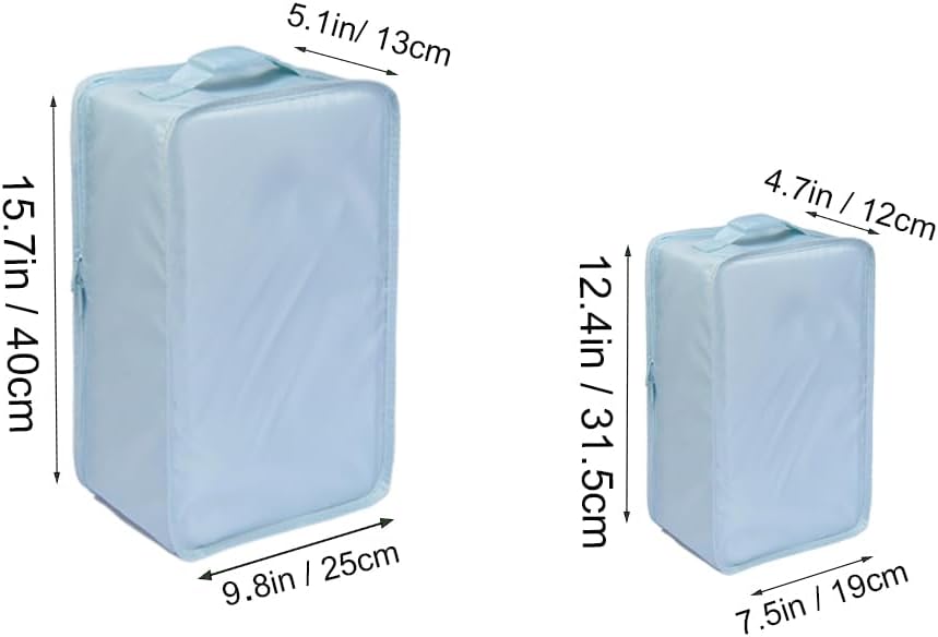 Travel Shoe Bags, Foldable Waterproof Shoe Pouches Organizer-Double Layer (2+2 Blue Shoebags)