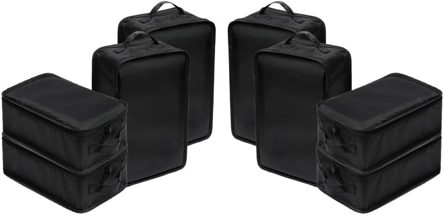 Travel Shoe Bags, Foldable Waterproof Shoe Pouches Organizer-Double Layer (8 Black Shoe Bags)