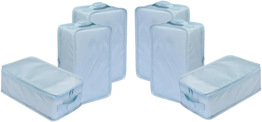 Travel Shoe Bags, Foldable Waterproof Shoe Pouches Organizer-Double Layer (6 Blue Shoe Bags)