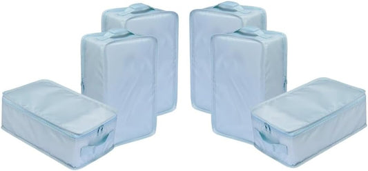 Travel Shoe Bags, Foldable Waterproof Shoe Pouches Organizer-Double Layer (6 Blue Shoe Bags)