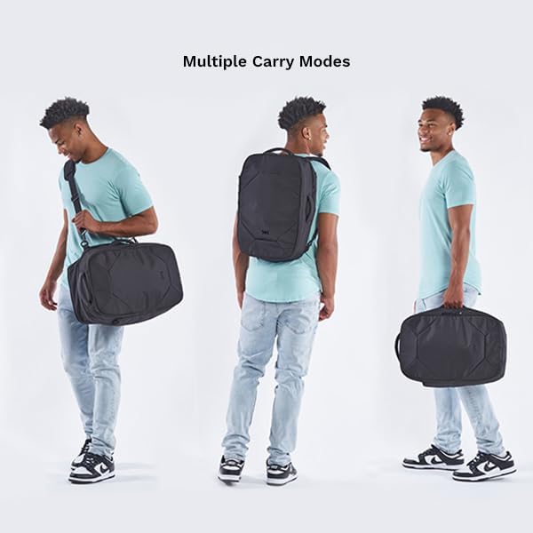 Knack Convertible Duffel Laptop Backpack, Expandable Travel Duffel Bag With 6 Day Outfit Capacity, Large Laptop Duffel Bag for Everyday Travel, Gym, and Work (Midnight Black)