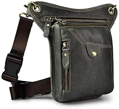 Leather Waist Pack Drop Leg Bag for Men Women Belt Bumbag Multi-Purpose Motorcycle Bike Outdoor Sports Tactical Cycling Riding Hiking Camping Pouch