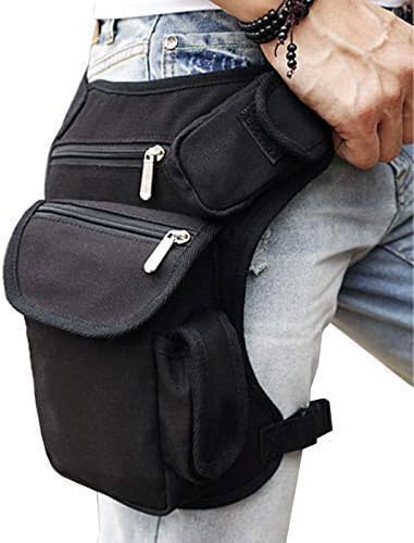 Leather Waist Pack Drop Leg Bag for Men Women Belt Bumbag Multi-Purpose Motorcycle Bike Outdoor Sports Tactical Cycling Riding Hiking Camping Pouch