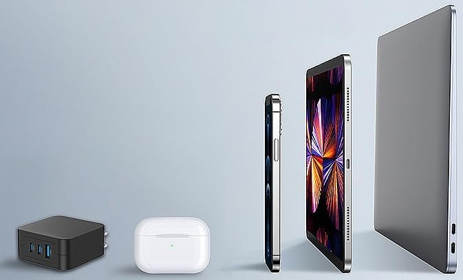 Fast 100W Dual USB-C Plus USB-A Charger - GaN Power Delivery - Fast Compact Power Adapter for Laptops, Smart Phones, Tablets and Thousands of Other Devices (Black, 100W)