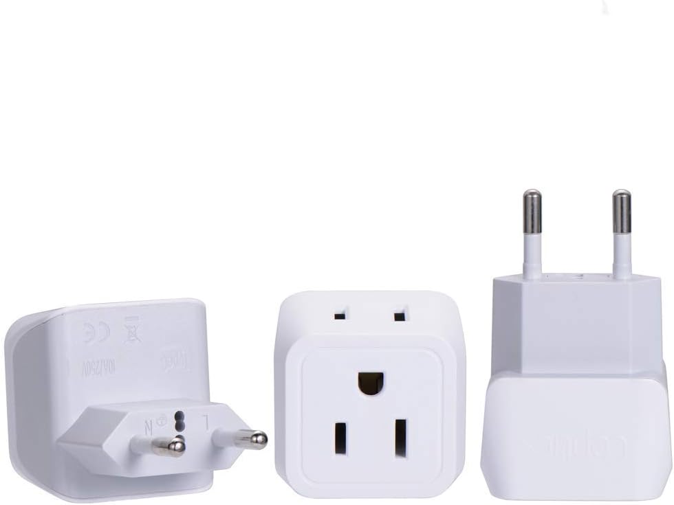 Ceptics Turkey, Egypt, Iceland Travel Adapter Plug - Type C - Europe - 2 In 1 - Light Weight - Perfect for Cell Phones, Chargers, Cameras and More