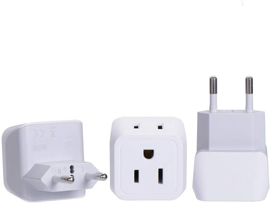 Ceptics Turkey, Egypt, Iceland Travel Adapter Plug - Type C - Europe - 2 In 1 - Light Weight - Perfect for Cell Phones, Chargers, Cameras and More