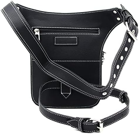 Leather Waist Pack Drop Leg Bag for Men Women Belt Bumbag Multi-Purpose Motorcycle Bike Outdoor Sports Tactical Cycling Riding Hiking Camping Pouch