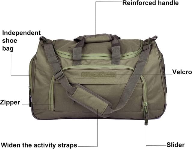 Gym Bag for Women & Men Tactical Duffle Military Weekender Travel Work Out Bags Lightweight Waterproof Sports Tote Shoe Pocket