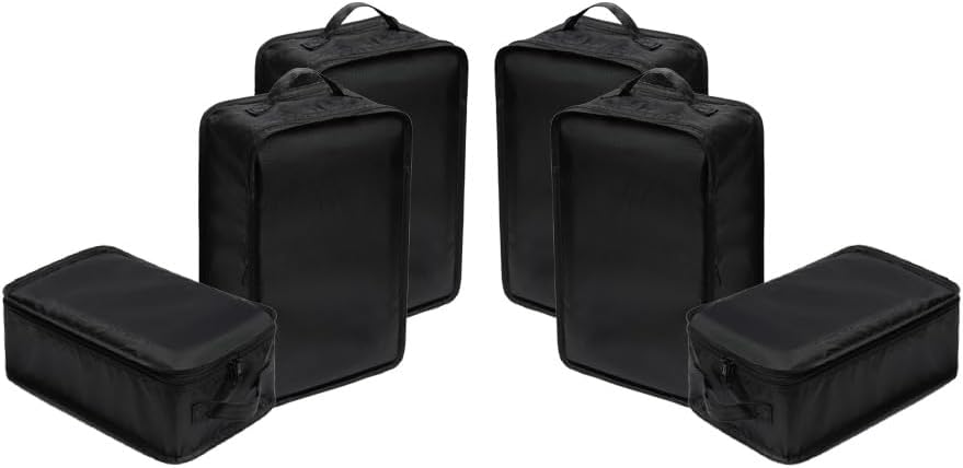 Travel Shoe Bags, Foldable Waterproof Shoe Pouches Organizer-Double Layer (6 Black Shoe Bags)