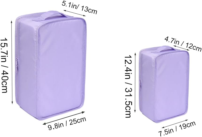 Travel Shoe Bags, Foldable Waterproof Shoe Pouches Organizer-Double Layer (2+2 Purple Shoebags)
