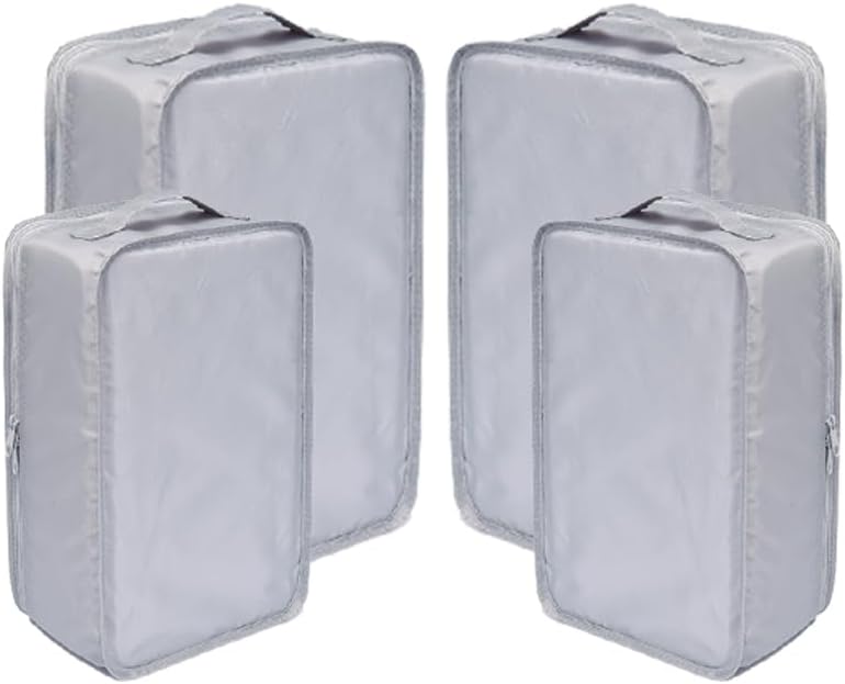 Travel Shoe Bags, Foldable Waterproof Shoe Pouches Organizer-Double Layer (2+2 Grey Shoebags)