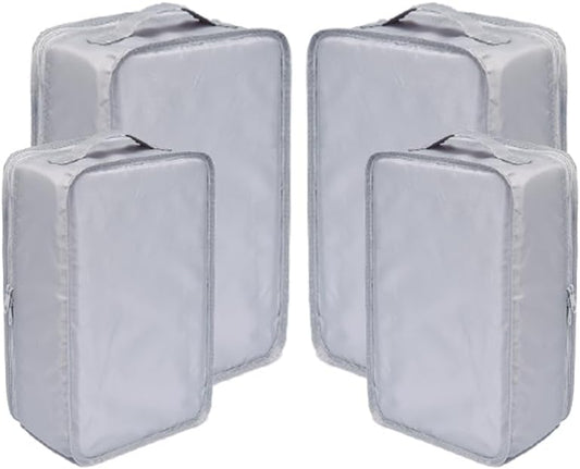 Travel Shoe Bags, Foldable Waterproof Shoe Pouches Organizer-Double Layer (2+2 Grey Shoebags)