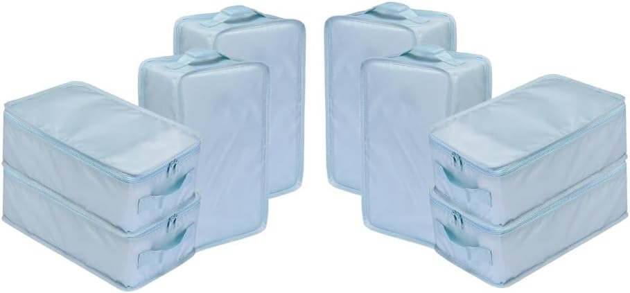 Travel Shoe Bags, Foldable Waterproof Shoe Pouches Organizer-Double Layer (8 Blue Shoe Bags)