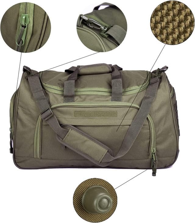 Gym Bag for Women & Men Tactical Duffle Military Weekender Travel Work Out Bags Lightweight Waterproof Sports Tote Shoe Pocket