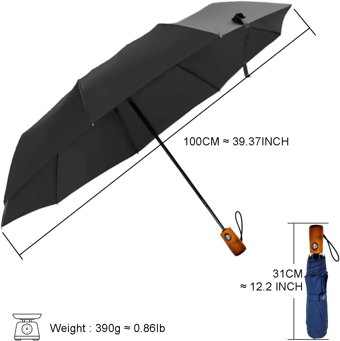 Automatic Umbrella Windproof Lightweight Strong Compact UV Protection Rain Travel Umbrellas Collapsible Backpack Umbrella Suit For Adult