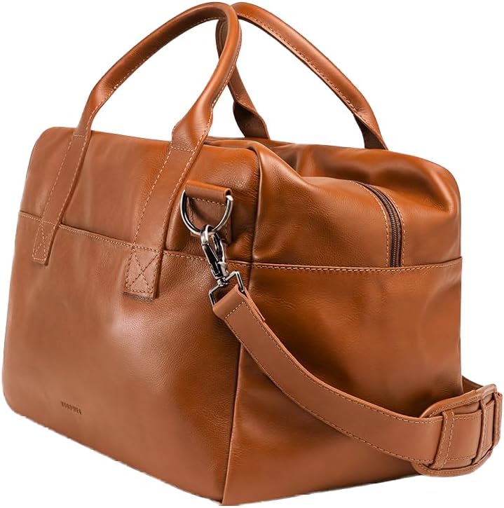 Leather Travel Bag Nomad Nordweg NW081A | Full-Grain Leather Duffel for Weekender, Cabin, Carry-On, Luggage | Stylish