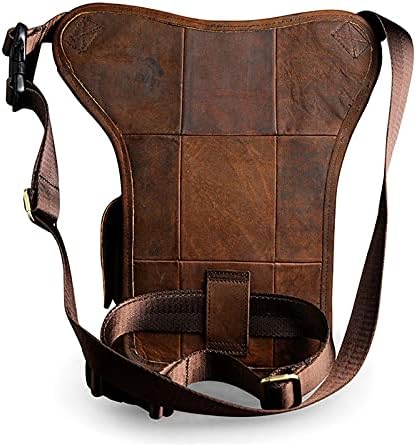 Leather Waist Pack Drop Leg Bag for Men Women Belt Bumbag Multi-Purpose Motorcycle Bike Outdoor Sports Tactical Cycling Riding Hiking Camping Pouch