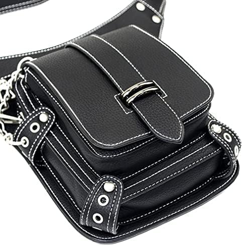 Leather Waist Pack Drop Leg Bag for Men Women Belt Bumbag Multi-Purpose Motorcycle Bike Outdoor Sports Tactical Cycling Riding Hiking Camping Pouch