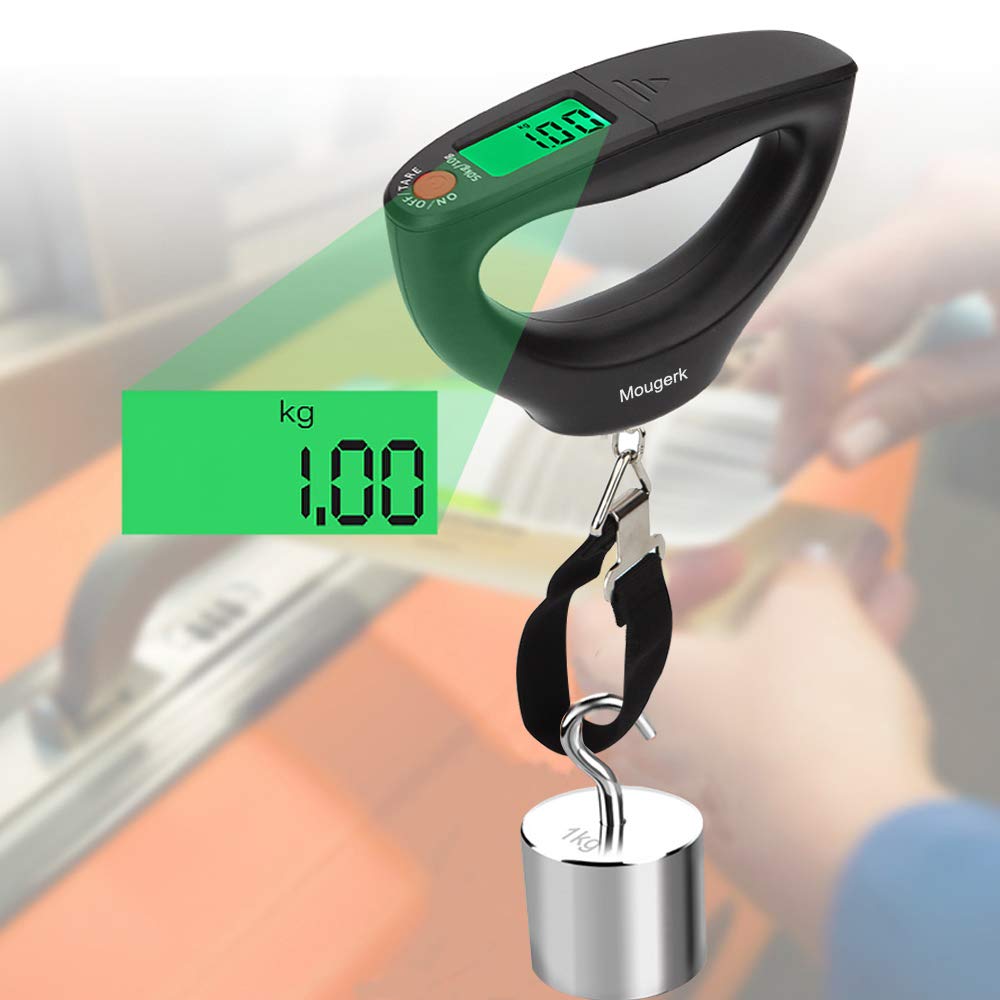 110lb 50kg Portable Digital Hanging Luggage Weight Scale Postal Scales, 2 AAA Batteries (Not Included) (Black)