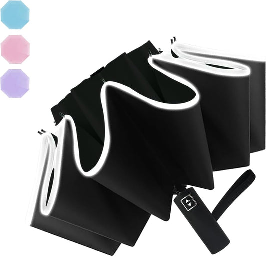 Automatic Umbrella Windproof Lightweight Strong Compact UV Protection Rain Travel Umbrellas Collapsible Backpack Umbrella Suit For Adult