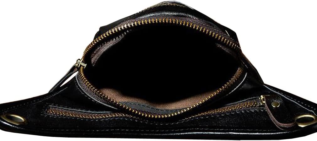 Leather Waist Pack Drop Leg Bag for Men Women Belt Bumbag Multi-Purpose Motorcycle Bike Outdoor Sports Tactical Cycling Riding Hiking Camping Pouch