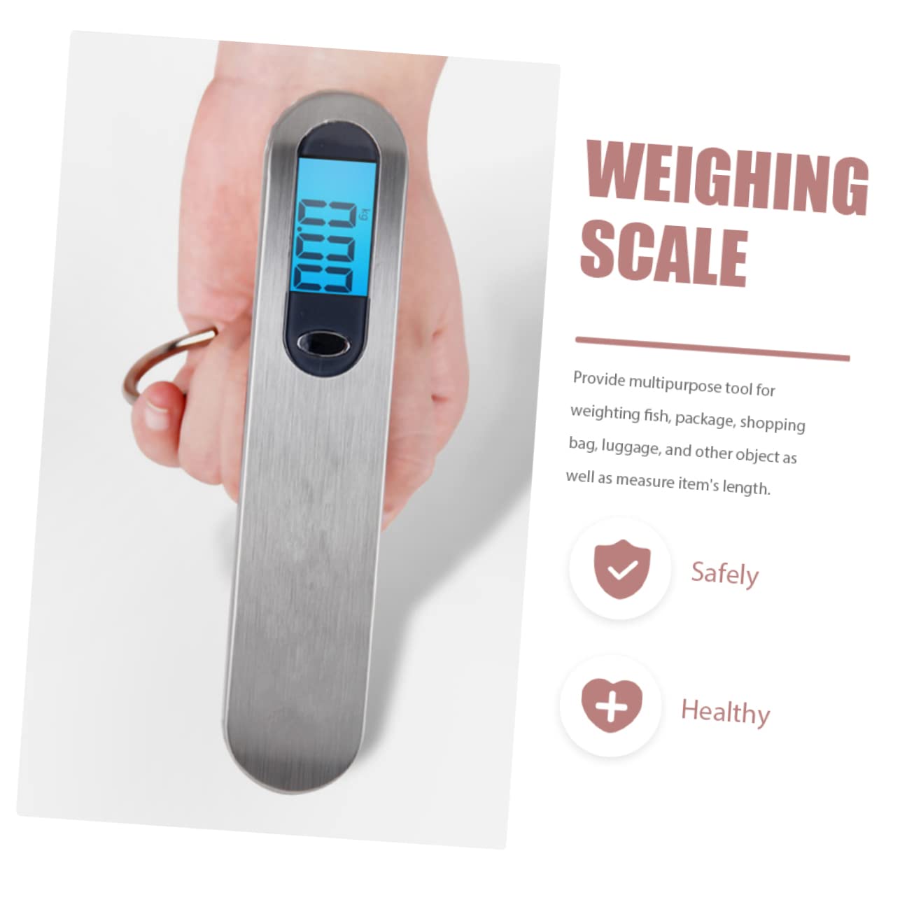 Digital Baggage Weighing Scale 0.1lb Accuracy Portable Handheld Luggage Weigher