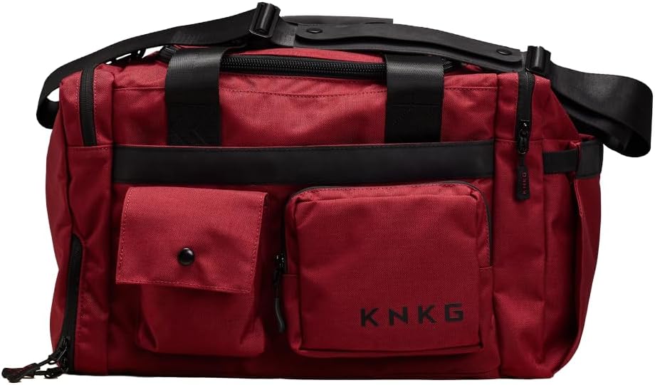 KNKG PLUS 63L Large Duffel Bag – Spacious, Durable Gym Bag with Dual Shoe Storage, Multiple Compartments & YKK Zippers for Fitness & Travel - Redwood (Redwood, Large 63L)