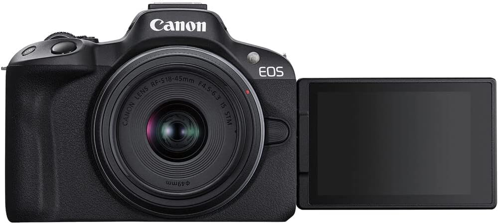Canon EOS R50 Mirrorless Camera with 18-45mm & 55-210mm RF-S Lenses | 24.2MP APS-C Sensor, Dual Pixel CMOS AF, 4K Video | Compact Hybrid Camera Kit with Shoulder Bag and 64GB Card