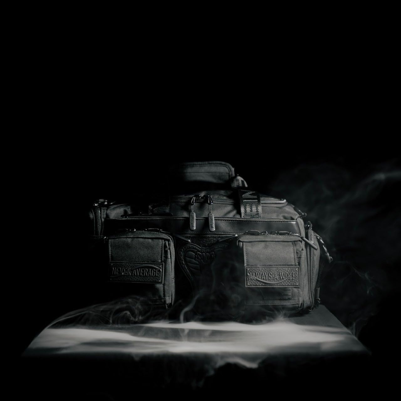 WOLFpak 20L Mini Duffle Bag for Gym & Travel | Waterproof Carry-On Weekender Bag with Shoe Compartment, Hard Bottom, and Tactical Molle System (Black Venom)