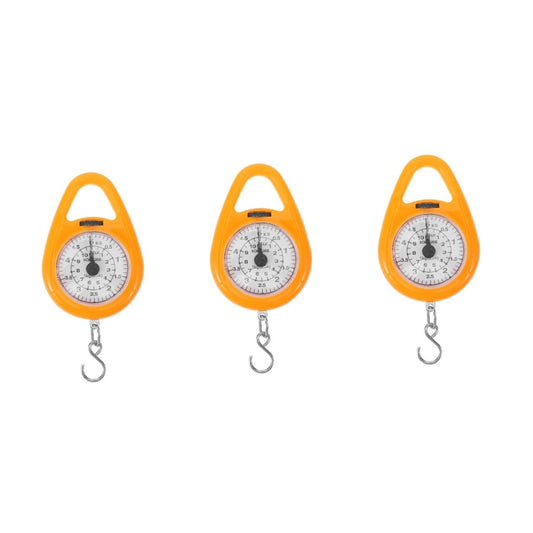 3pcs Portable Spring Scale Mechanical Luggage Weight Measurement Tool Hook for Travel Fishing and Household Use Compact and Accurate Design Orange